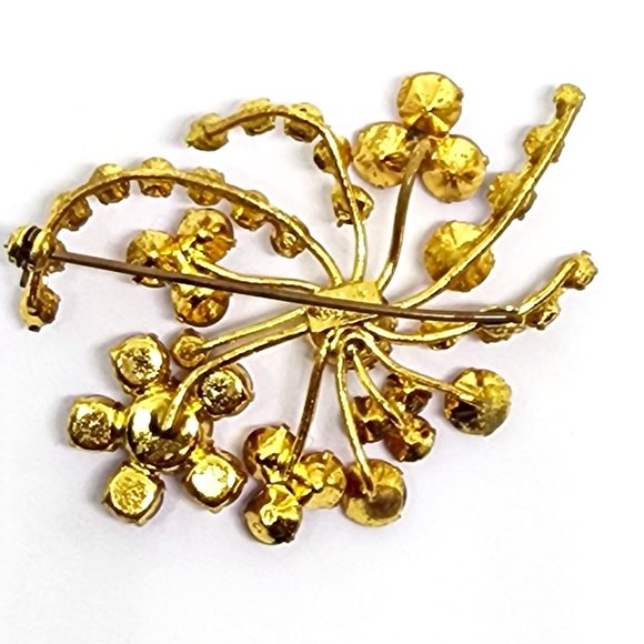 1950's Stunning Red, Orange, Pink Austrian Crystal Pin Brooch Made in Austria - Picture 5 of 7